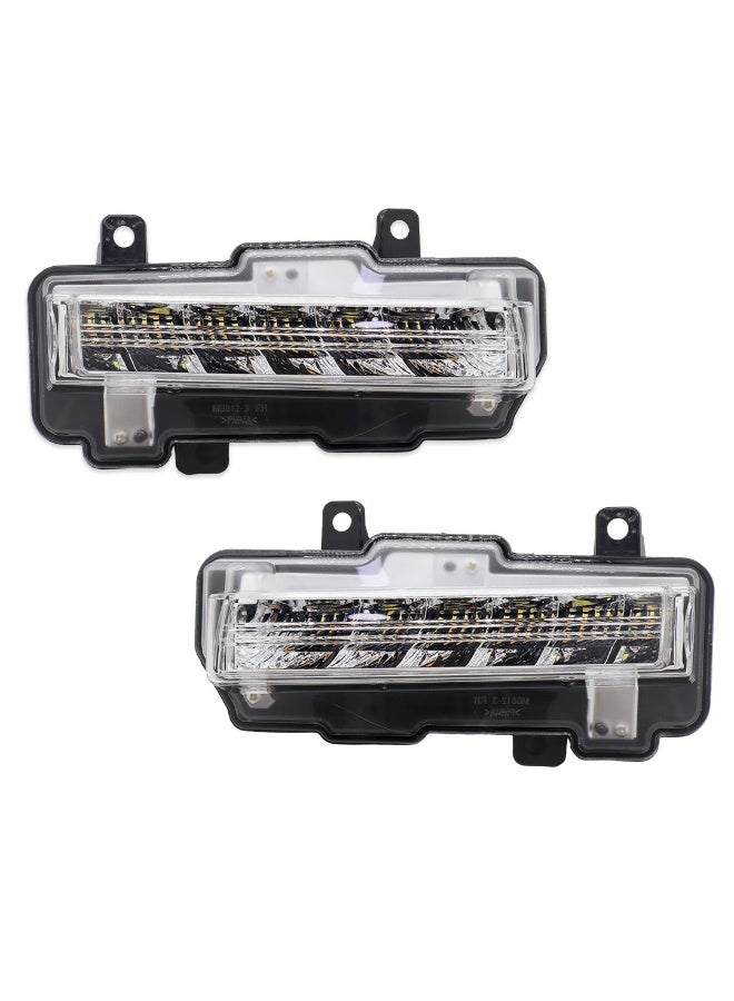 DLAA Pack of 2 Front Daytime Running MB812L2L-1 LED Black Frame Fog Lamp & Chrome Rim Only with Wires Suitable for Pajero 2015 | 1 Year International Warranty - Image 5